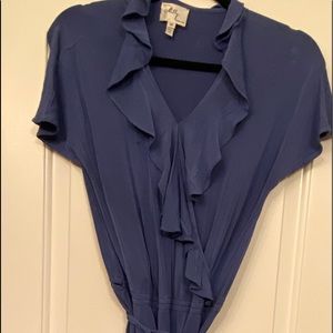 Blue faux wrap dress